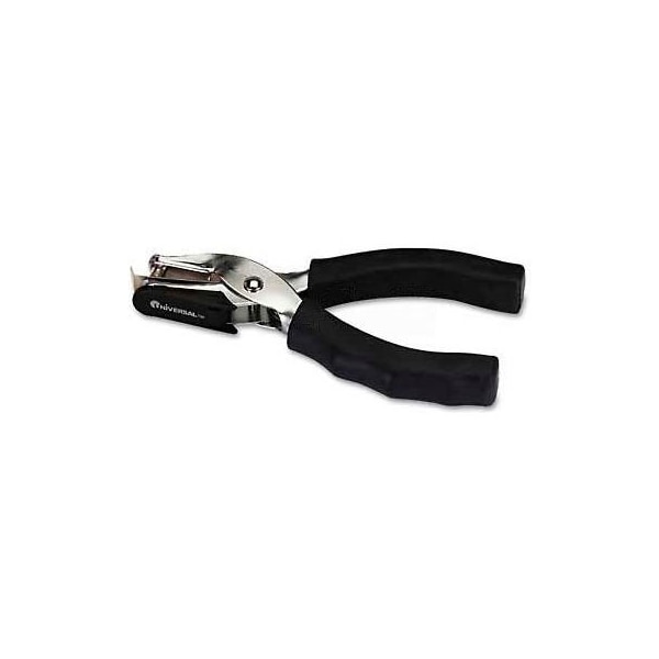 Universal Eight-Sheet Handheld 1/4" Hole Punch, Metal with Rubber Grip, Black UNV74321*** - main